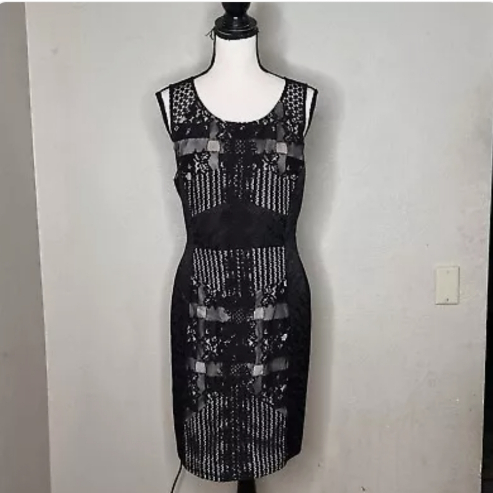Black Lace Office Dress